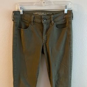 Jeans olive color